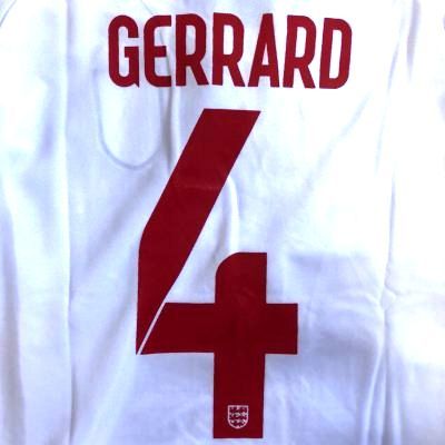 子供用 K016 19 イングランド GERRARD*4 ジェラード 白 ゲームシャツ